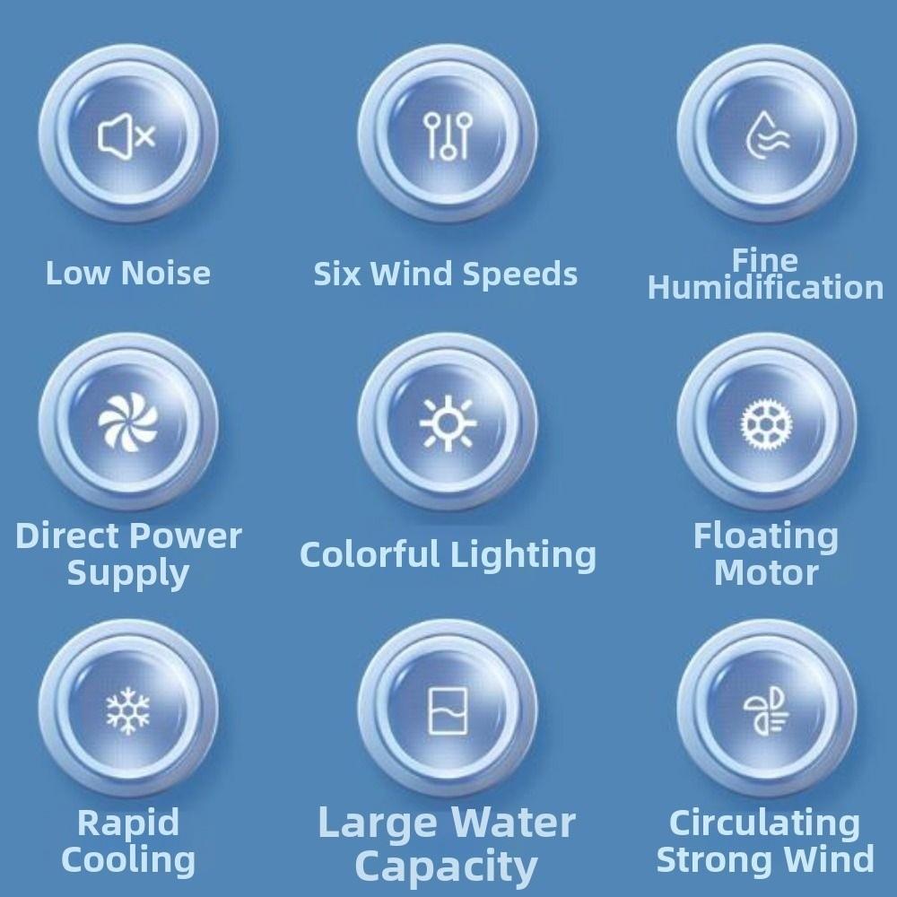 6 Speed Silent Spray Fan Bladeless Mini Air Cooler Mist Electric Fan  Fishing Camping