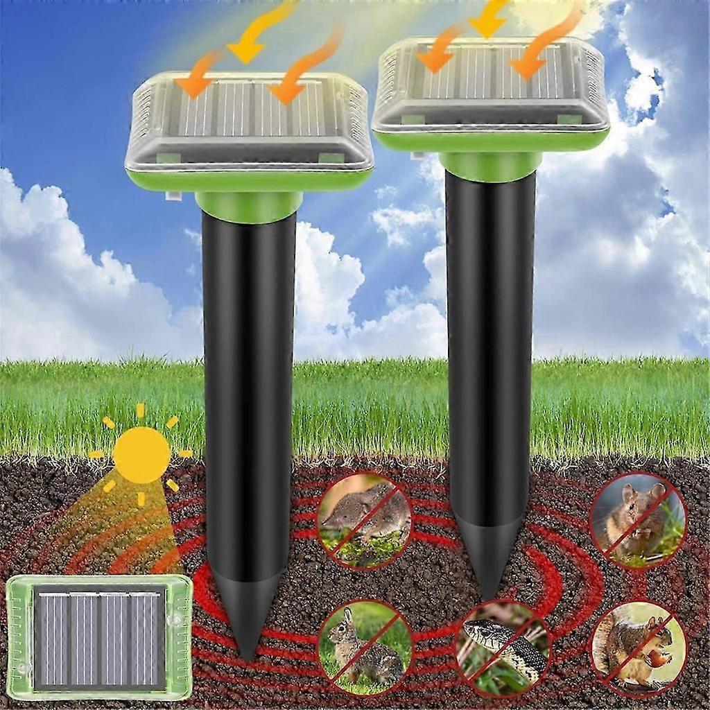 Solar Mole Repellent Ultrasonic,Repellent Outdoor Solar Powered,Waterproof Mole Traps