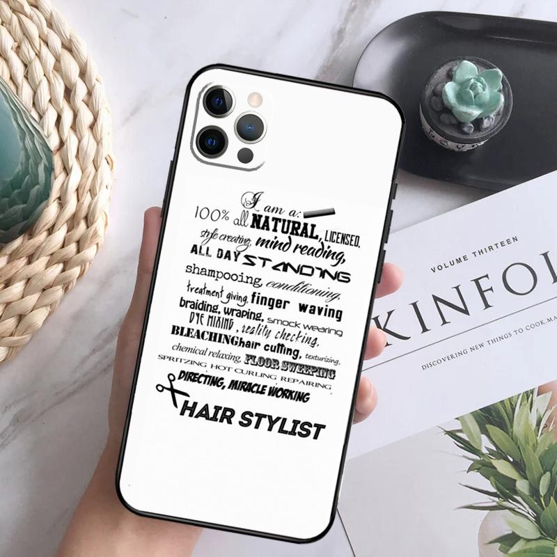 Barber Shop Hair Stylist Salon Phone Case For iPhone 15 14 13 12 11 16 Pro Max Plus Mini 7 8 X XS Max XR Back Cover Shell