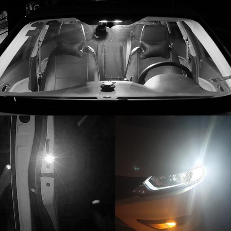 10x BA9S Car LED T4W H6W W5W LED CANBUS COB 2LED Bulb Car Interior License Plate Light Marker Reading Auto Lamp White