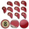 10er Set Hochwertige PU Golf Eisen Schlägerhaube Headcover Schlägerschutz Schützend Rot