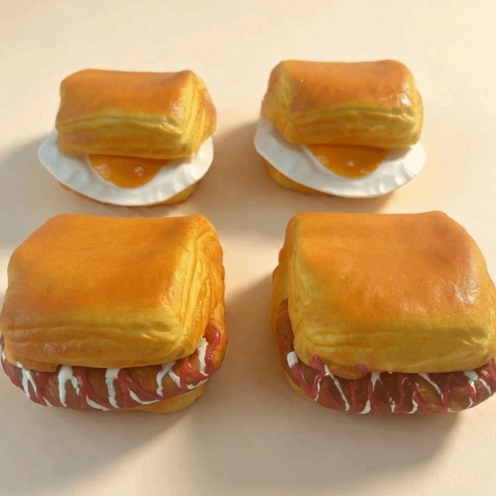 Kreatives Spiegelei-Toast Squishy Angstlinderung Superweiches Brot Quetschen Bequem Realistische Simulation Essen Kneifen