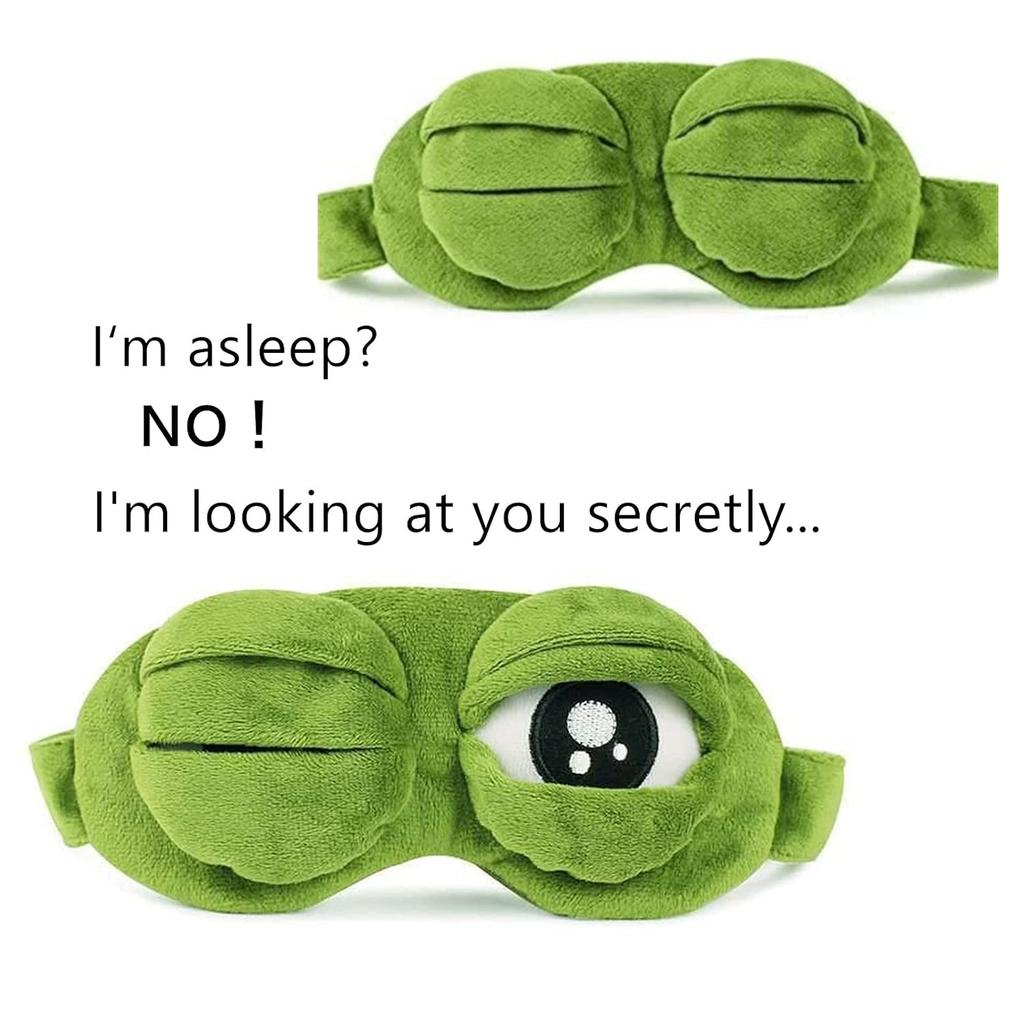 3D Frog Sleep Mask Natural Sleeping Eyeshade Women Men Creative Cartoon Soft Portable Blindfold Travel Office Eyepatch