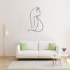 Metal Line Cat Silhouette Wall Art - Modern Minimalist Iron Decor