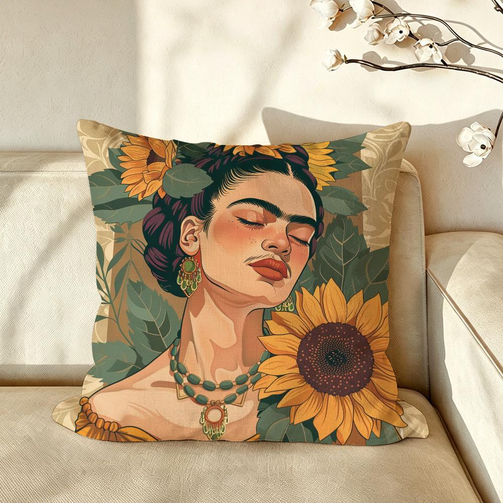 Artist FFrida KKahlo Cushion Cover Pillow Case Antidustmite Pillowcase Silky Short Plush Sofa Cushion Cover hot