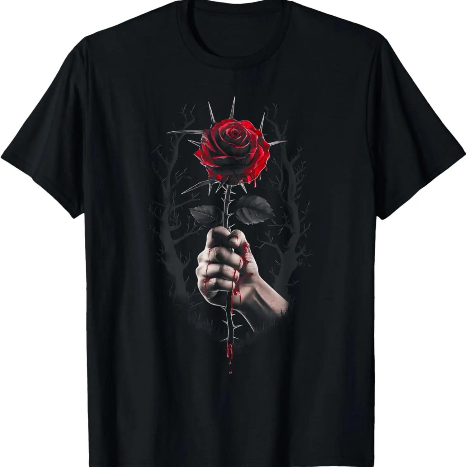 

Кровавая Роза Держащая Розу с Шипами и Кровью Футболка XXXXXL