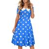 Summer Short Sleeve V-Neck Polka Dot Retro Dress Women's Large Swing Dress