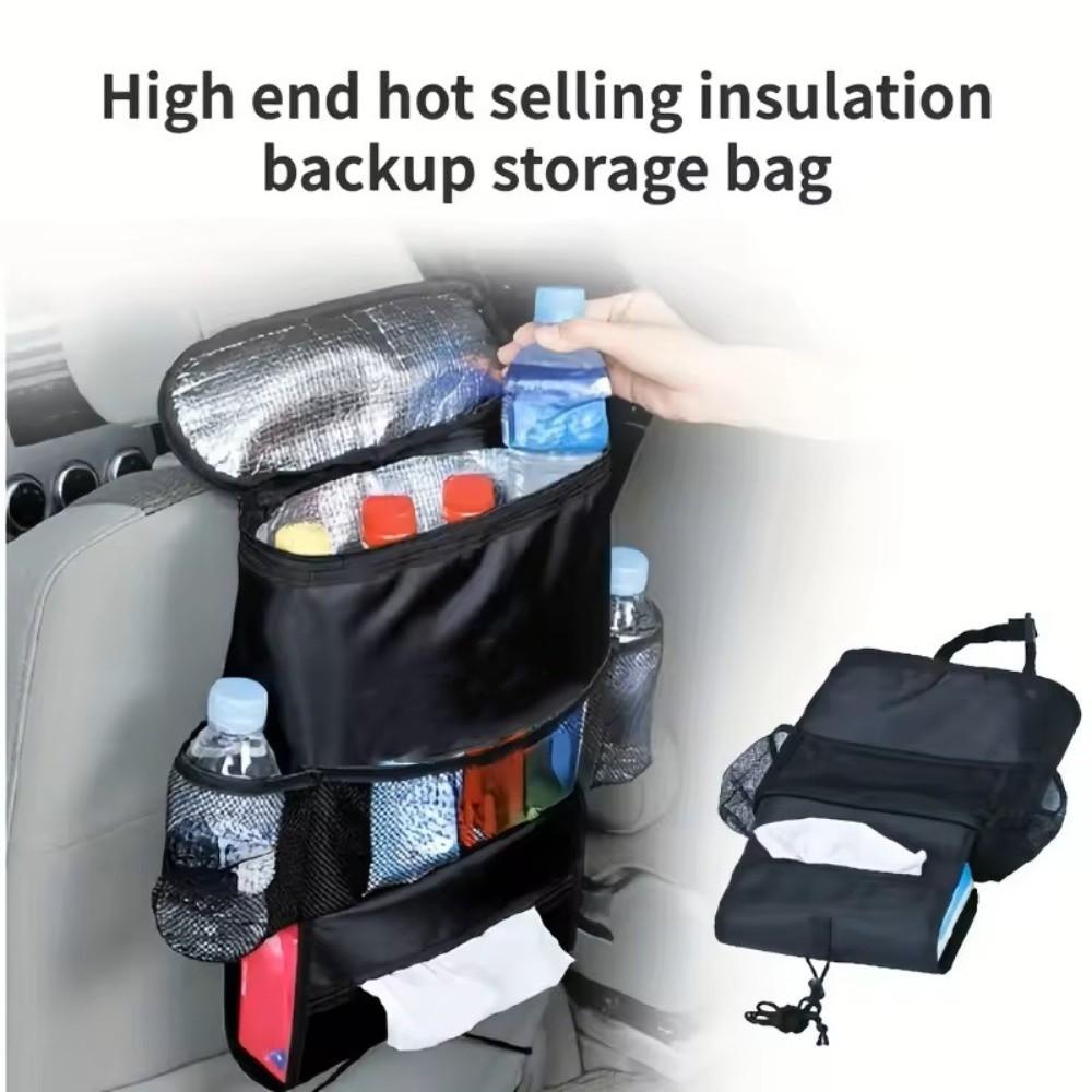 Multi-Pocket Car Seat Back Organizer Multi-functional Cooler Storage Bag  Car Interior Accessories