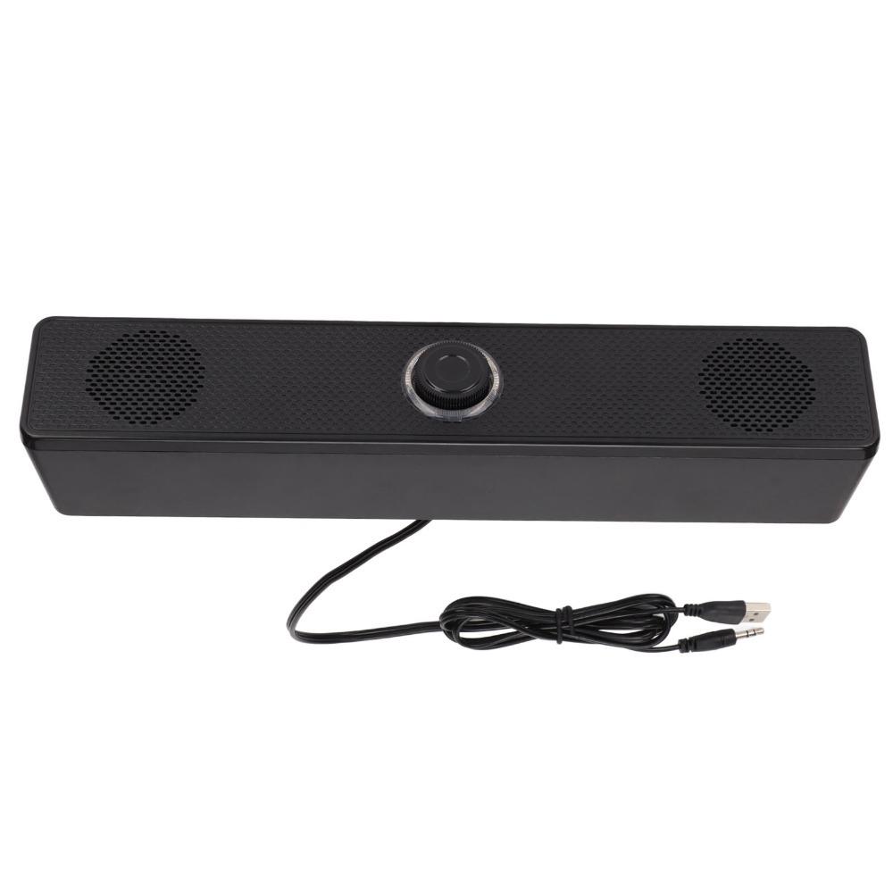 USB Powered Double Horns with Volume Control Soundbar Wired Connection  Music Listening