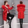 Women Winter Outwear Korean Big Fur Collar Down Cotton Parka Women Slim Mid-Long Fashion Overcoat Warm Thick Wadded Jacket Coat