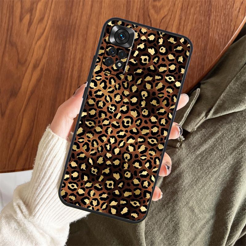 Luxury Leopard Case For Xiaomi Redmi Note 14 Pro 13 12 11 10 15 Pro Plus Redmi 13 C 15 10C 12C 14C 15C Cover