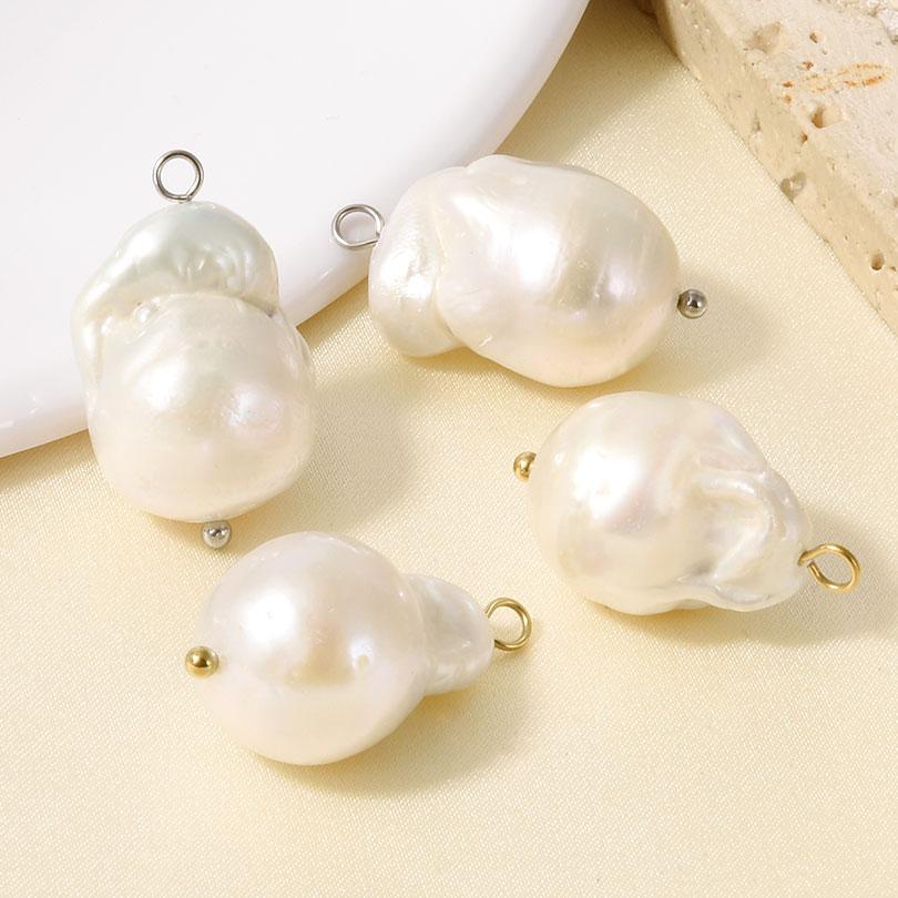 1pcs Irregular Geometric Round Square Real Natural Shell Pearl Charms For Jewelry Making Bulk Handmade Earrings Pendant Material