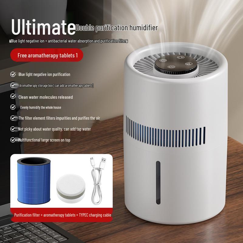 USB Mistless Humidifier: 4L Large Capacity Air Purifier for Bedroom and Office