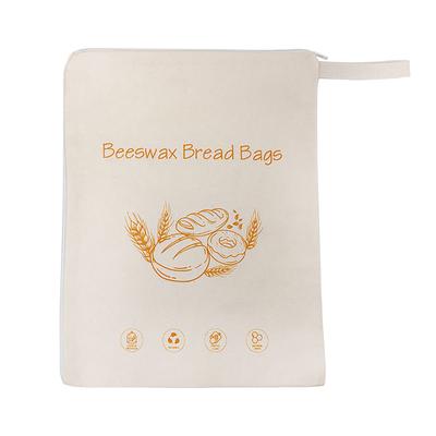 Beeswax Bread Bags Reusable Bread Bags For Homemade & Bread Lock With Zip For Bread Freshness With Sealing Storage