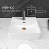 Bathroom Counter Top  Ceramic Sink Rectangular Lavatory Porcelain White Wahsbasin