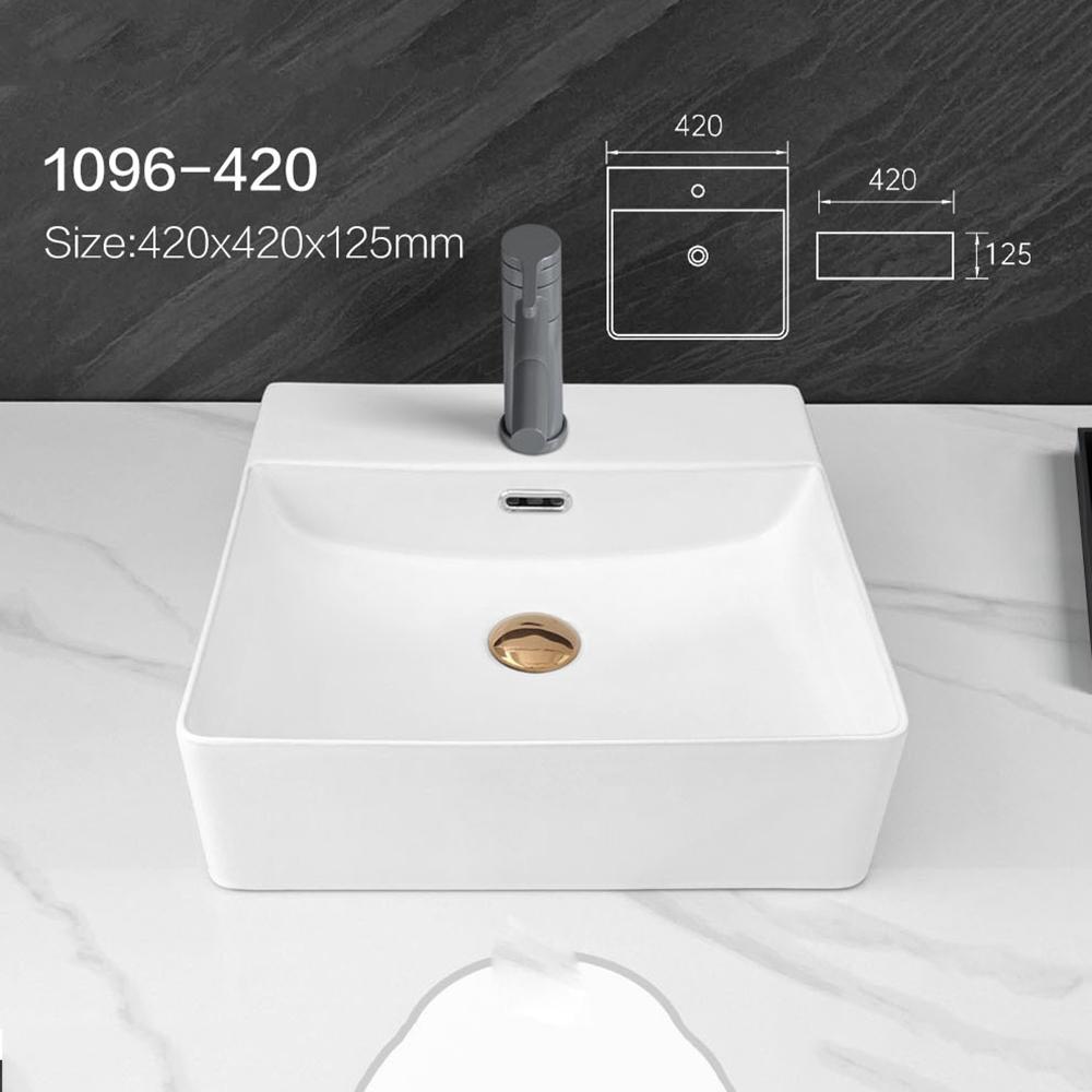 

Столешница для ванной комнаты Керамическая раковина Прямоугольная раковина Фарфоровая Белая Раковина S