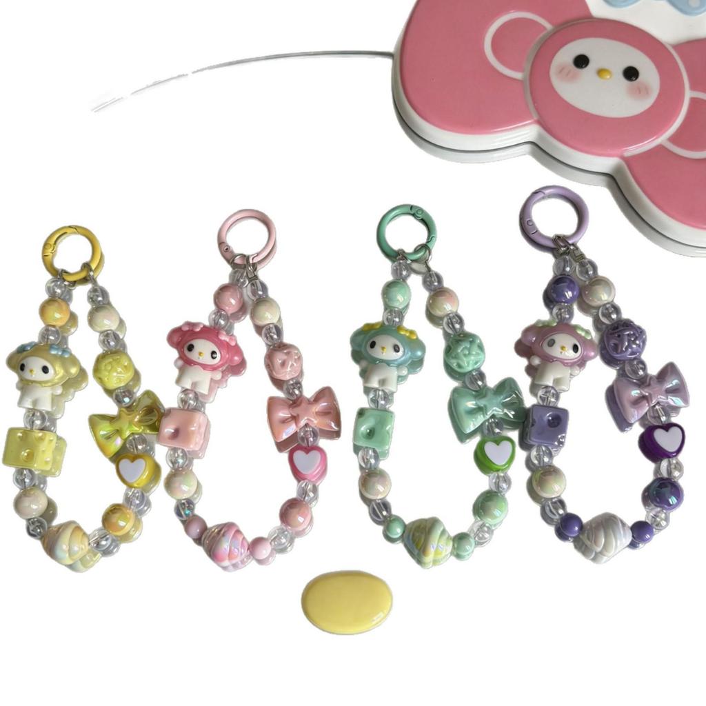 Sanrio Bow Knot Beaded Phone Lanyard & Keychain for Girls