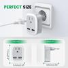 Multifunctional US to European/UK/IT/for CH Travel Plug Adapter with 2 USB 3 in