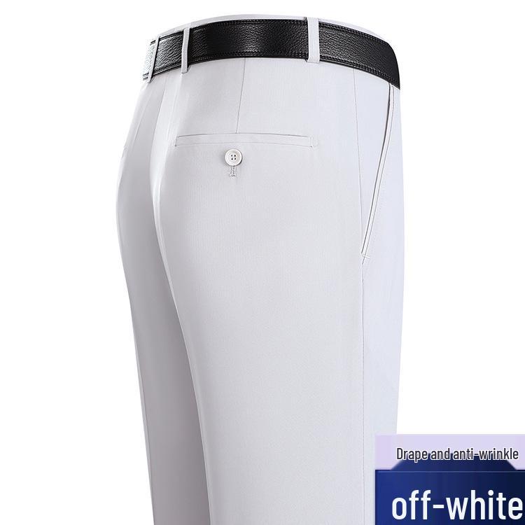 

Men s Summer Silk Dress Pants - Iron-Free, Straight-Leg Trousers for Youth and Middle-Aged 29