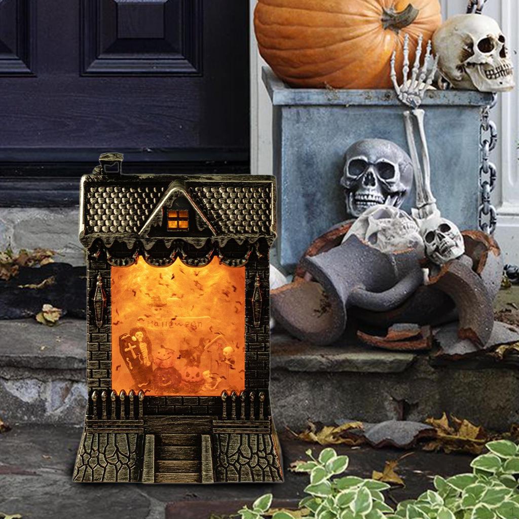 Halloween Lantern Light House Shape Lighting for Porch Holiday Costume Party
