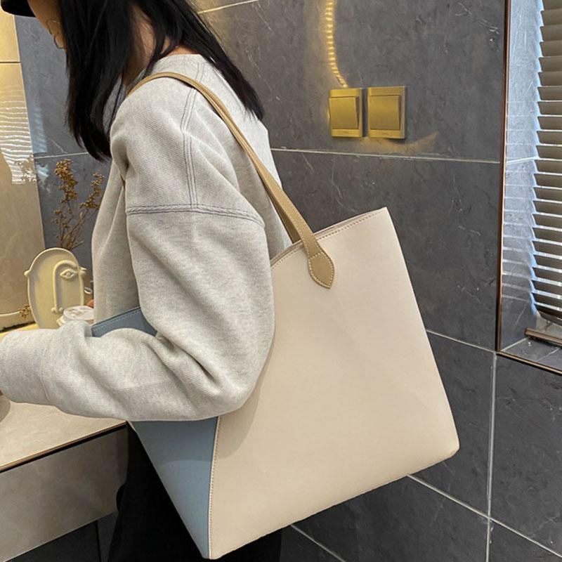 IELGY Women s bag simple tote large capacity one shoulder casual fashion portable black all-match