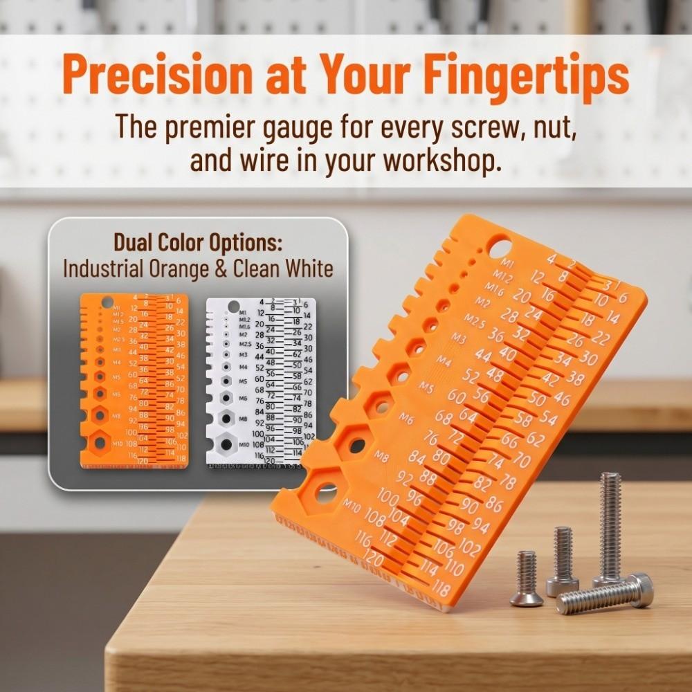 Easy Use Screw Measuring Tool M1-M10 Specifications Size Gauge Thread Checker  Hardware Use