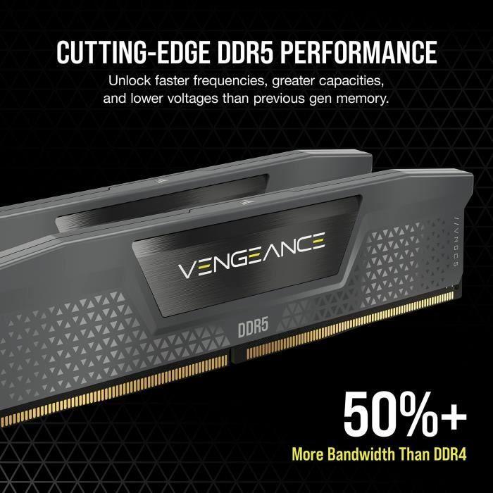 RAM Memory - CORSAIR - Vengeance DDR5 RAM 32GB (2x16GB) 6000MHz CL36 AMD Expo iCUE Compatible - Gray (CMK32GX5M2E6000Z36)