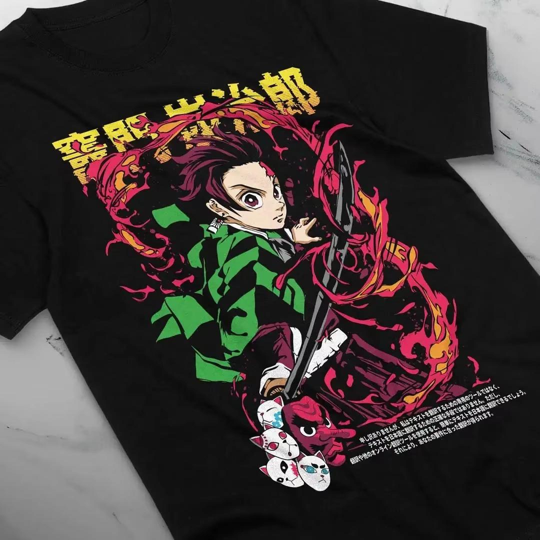 

Demon Killer T-Shirt Inspiration Anime Tanjiro Kamado T-Shirt Summer New Men s and Women s Streetwear S