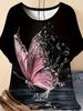 2026 Fashion 3D Butterfly Print T-Shirt for Women Summer Casual O-Neck Short Sleeve Tops Loose Summer Tees Y2k Woman Clothing