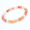 Red Agate Crystal Bracelet: Simple Round Beads, Couple Style Hand Jewelry