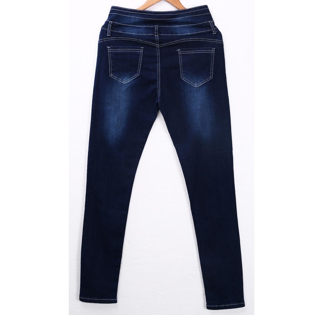 Pantaloni skinny jeans strappati da donna Jeans elasticizzati a vita alta Pantaloni lunghi a matita