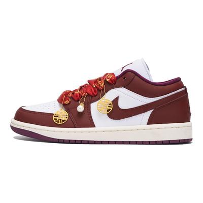 Jordan Air Jordan 1 protiskluzový a otěruvzdorný kryt Nízké Vintage basketbalové boty Dámské True Red DC0774-161(Team59-SBOX)