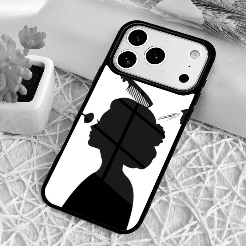 Hair Stylist Scissors Brush Switch Phone Case for iPhone 17 Air 16 15 11 12 14 13 Pro Max Shockproof Cover