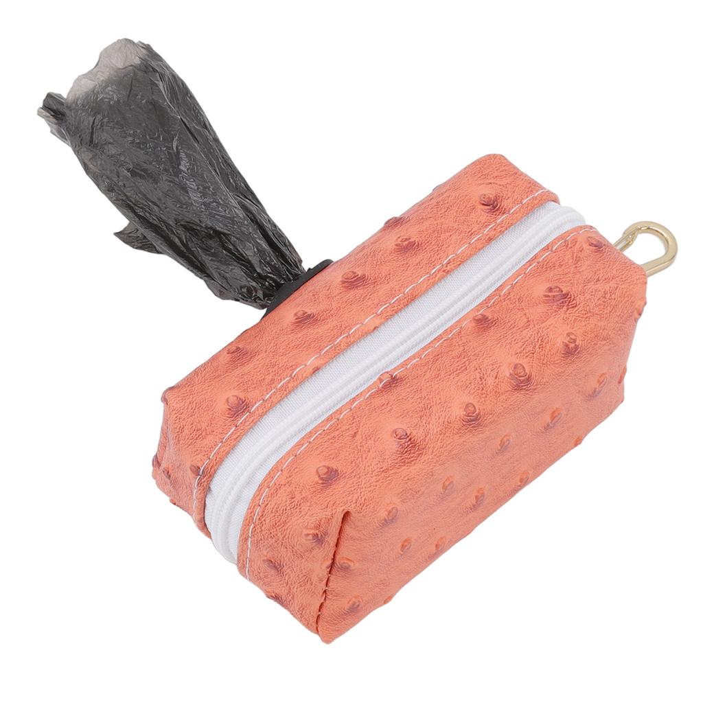 Zipper Poop Bag Holder Practical Convenient Dog Waste Bag Dispenser for Pets Outdoor Orange