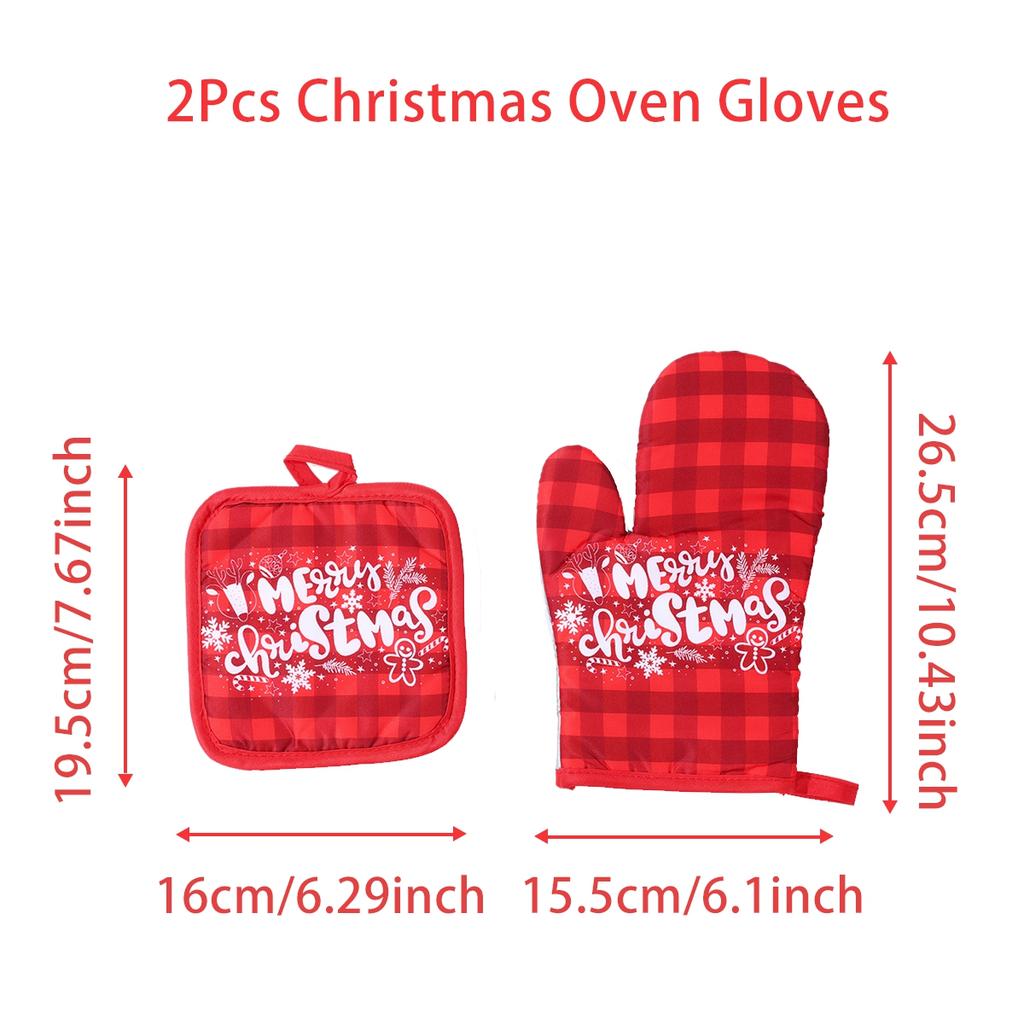 Christmas Oven Gloves Santa Claus Merry Christmas Decorations For Home 2025 Navidad Natal Cristmas Xmas Gift Happy New Year 2025