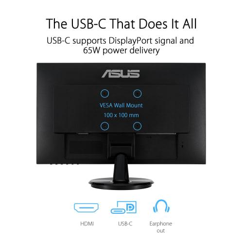 ASUS Monitor Eye Care VA24DCP 23,8 Zoll / Full HD (1920 x 1080) / IPS / USB-C HDMI / 65W Netzteil / 75Hz / Blaulichtreduzierung / Flimmerfrei / V