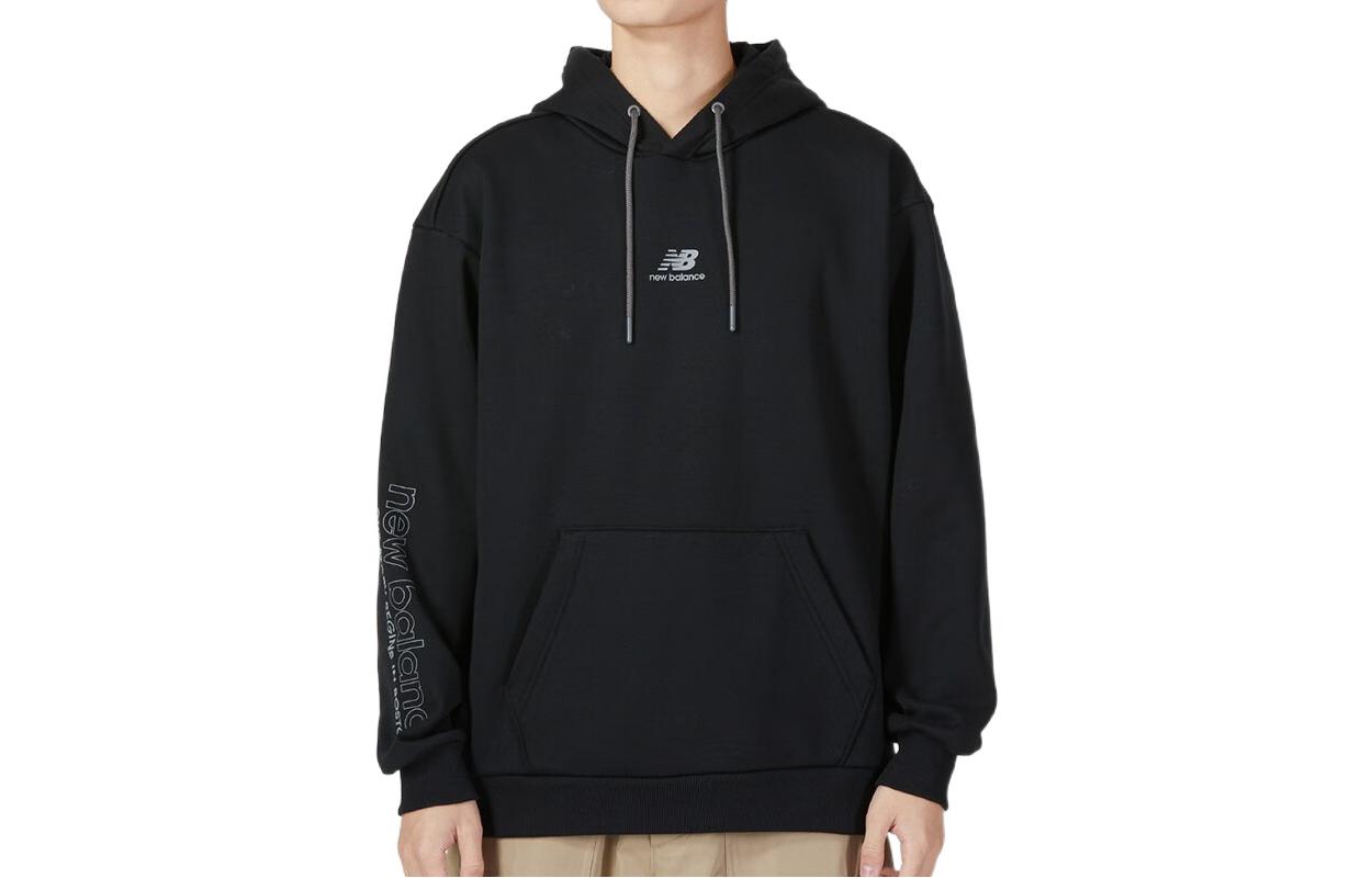 New Balance Sweatshirts Unisex Black Hooded Moderate Regular 5CC44623-BK M