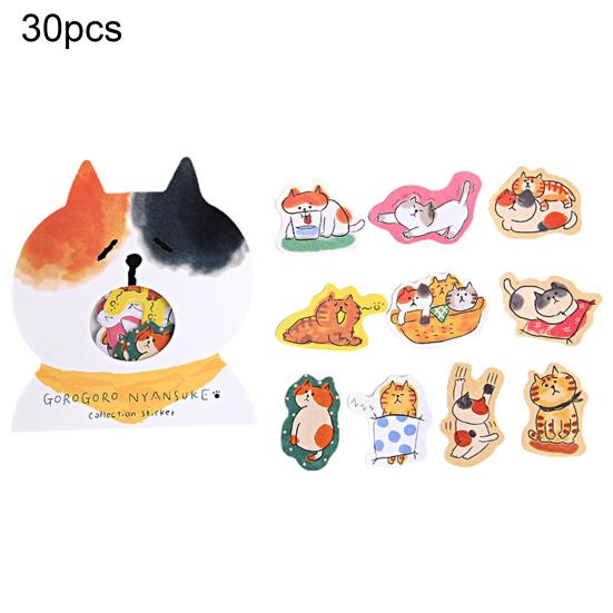 

30Pcs Adorable Attractive Stickers Creative Cats Elements Paper Suitcase Stickers for Hand Account черный белый