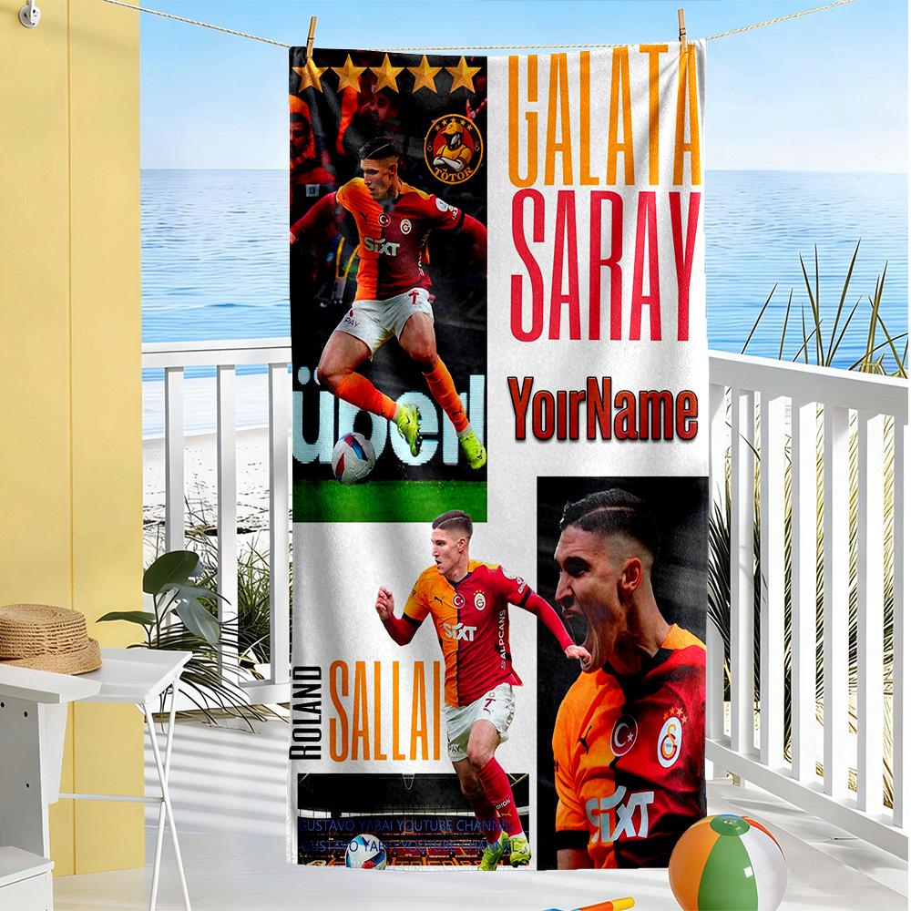 Galatasaray Customized Name Beach Towel Soft Durable Quick-Dry Portable for SwimmingBeachCamping Travel Beach AccessoriesGym