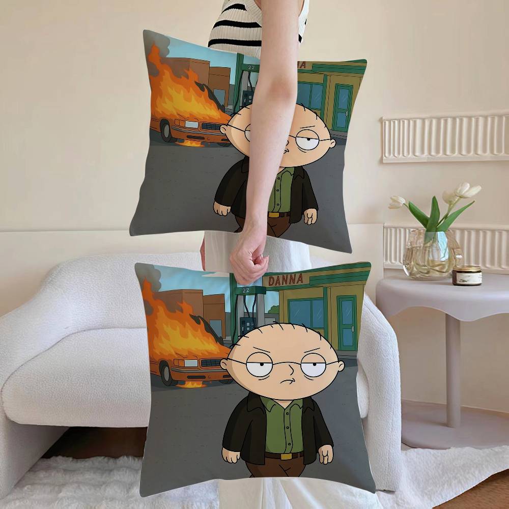 

Cartoon F-families GuyS Pillow Case Sofa and Living Room Decorative Cushion Covers Dust-proof and Mite-proof Invisible Zipper 12x12Inch