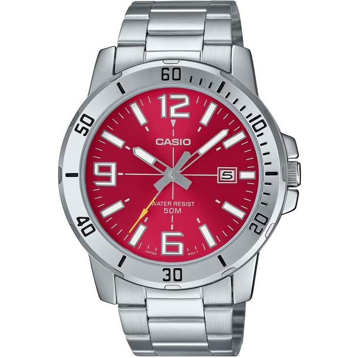 Casio Standard Analog Quartz Men s Watch MTP-VD01D-4BV (Red Metal Band)