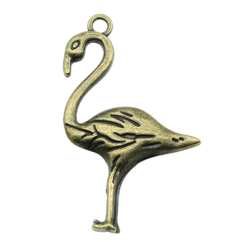 Flamingo Charms Antique Alloy Pendants For Bird Themed Jewelry Making