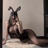 Hot Collision! Man Desire Sex Net Socks Sexy and Thin Pure Desire Thin Ripped Onesie Temperament Black Stockings