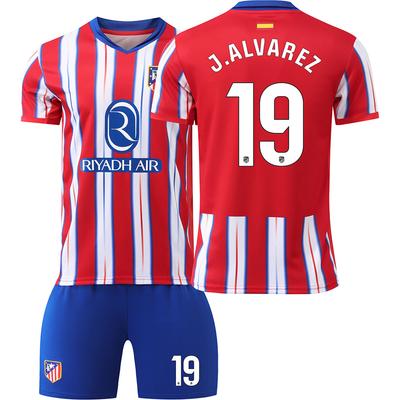 2024-25 Atlético Madrid Home Jersey #7 Griezmann #19 Álvarez Football Jerseys