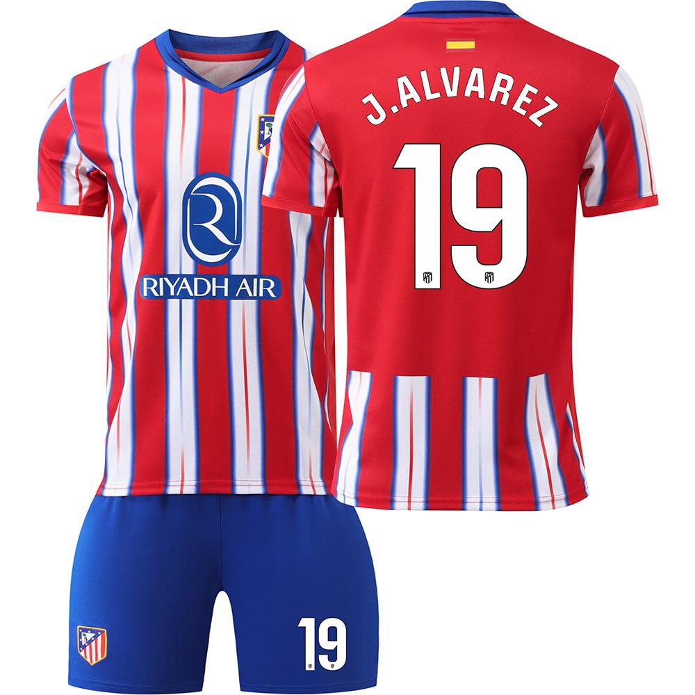 Домашняя футболка Атлетико Мадрид 2024-25 #7 Гризманн #19 Альварес Футбольные майки 20