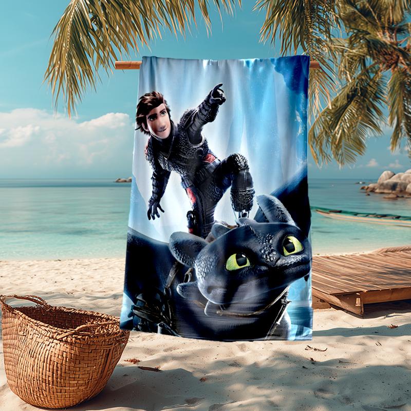Toothless Fashion Beach Towel: Ideal for Summer Adventures Soft, absorbent and quick drying suitable for swimming and bathing