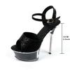 Women's Shoes Spring Clear Heels Sexy Sandals Slipper Girls Shoe for Party Club 14cm Heel 4cm Platform LFD-B3619