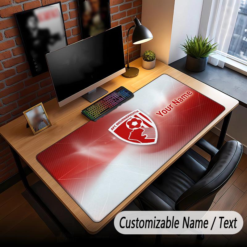 Large Mouse Pad Bournemouth Football Print Custom Name Text Desk Mat for Office Gaming