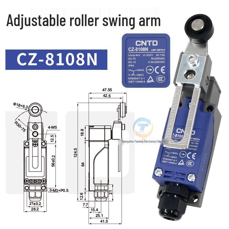 Changde CZ-8108N Roller Lever Self-Resetting Limit Micro Switch for CNC Machines