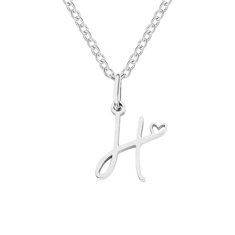eManco Women's Niche Stainless Steel Letter Clavicle Necklace